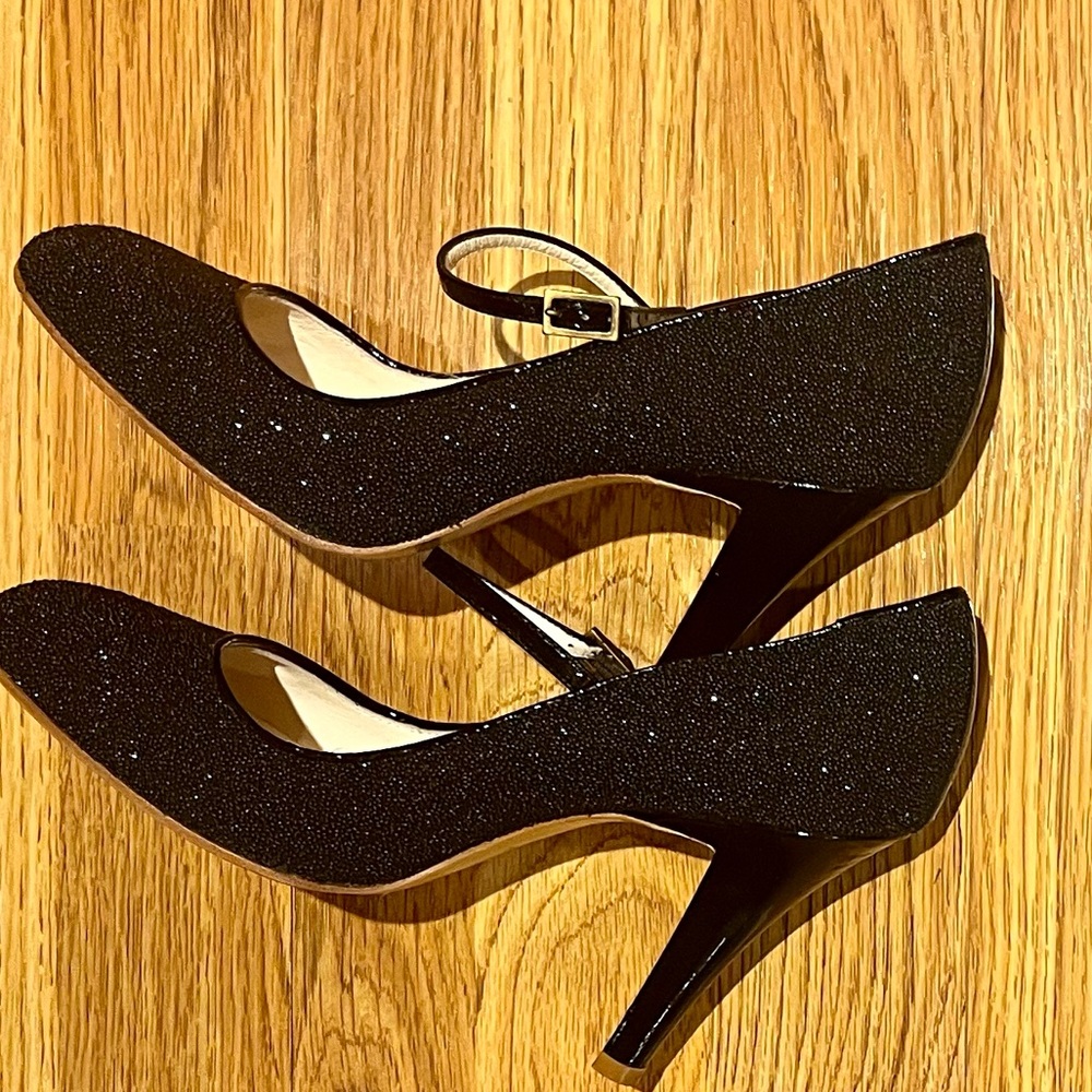 MARC JACOBS Sparkling Black Leather Stiletto Heels Size 8.5M - Picture 10 of 13